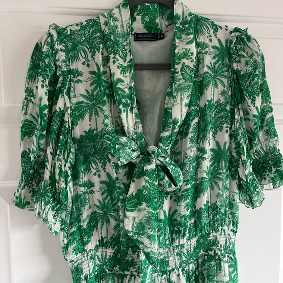 Vineyard Vines Tropical Toile green midi dress M - Picture 3 of 10